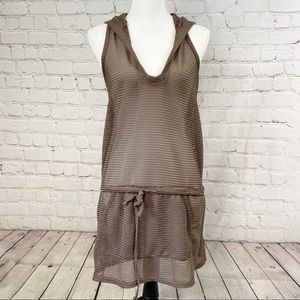 Jordan Taylor brown hood swim beach coverup